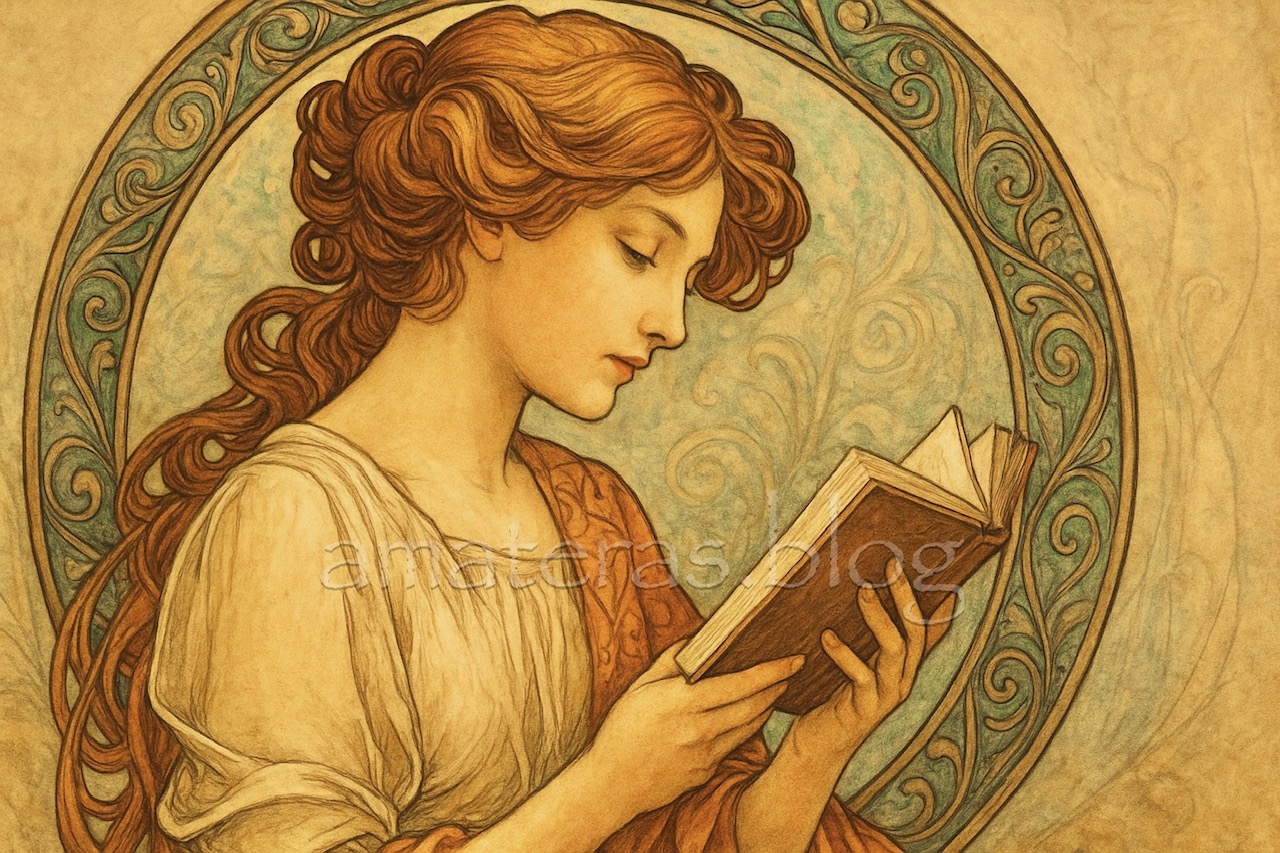 本を読む女性の画像