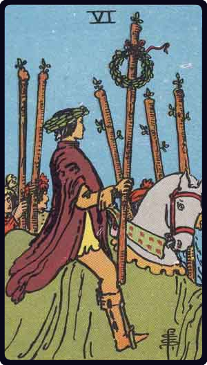 タロットカード ワンドの6 Six of Wands(ウェイト版)