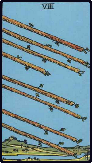 タロットカード ワンドの8 Eight of Wands(ウェイト版)