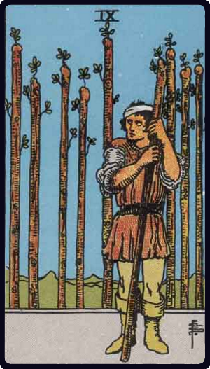 タロットカード ワンドの9 Nine of Wands(ウェイト版)
