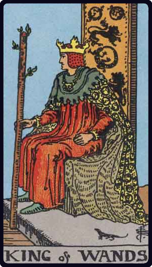 タロットカード ワンドのキング King of Wands(ウェイト版)